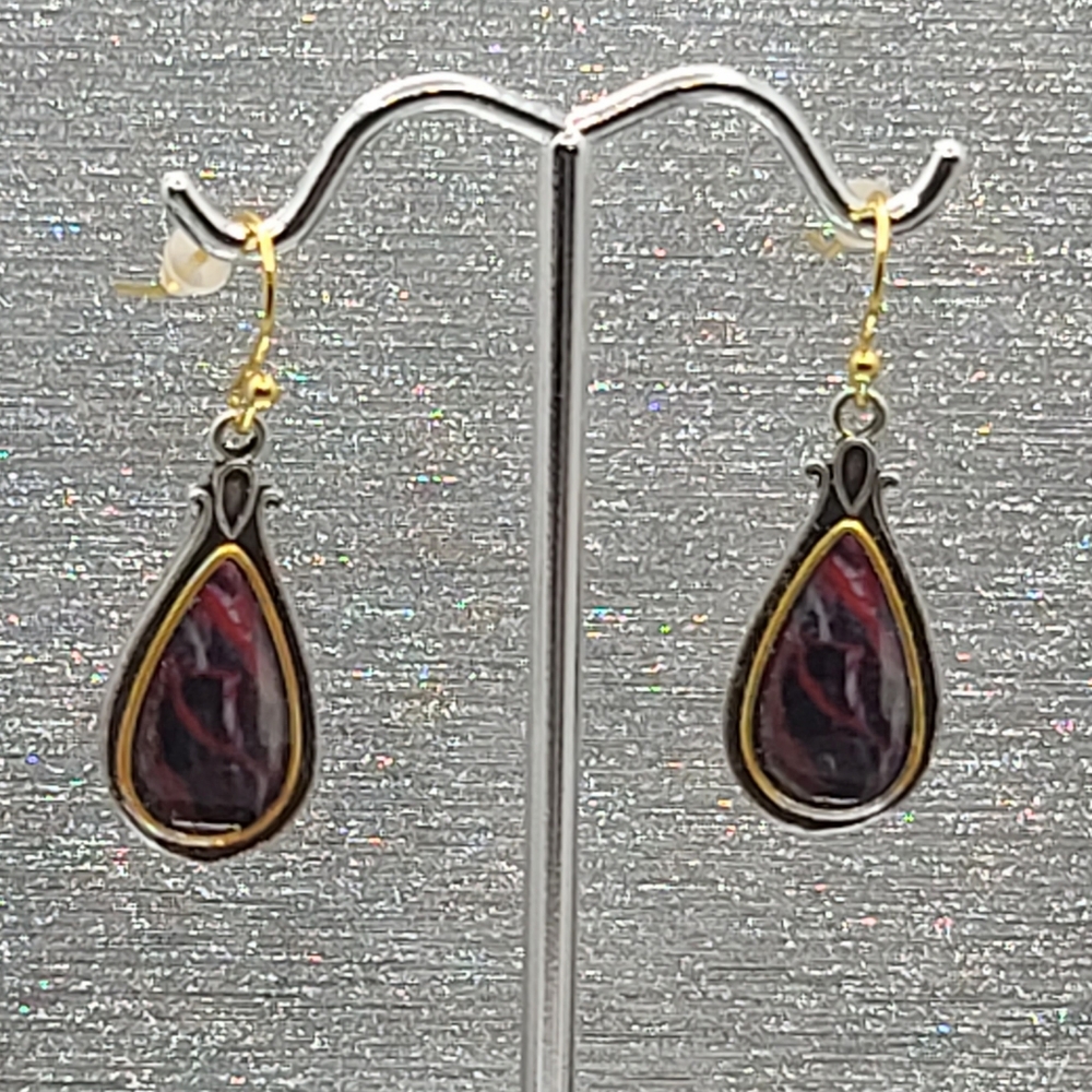 NEW Silver & Gold Turquoise Earrings